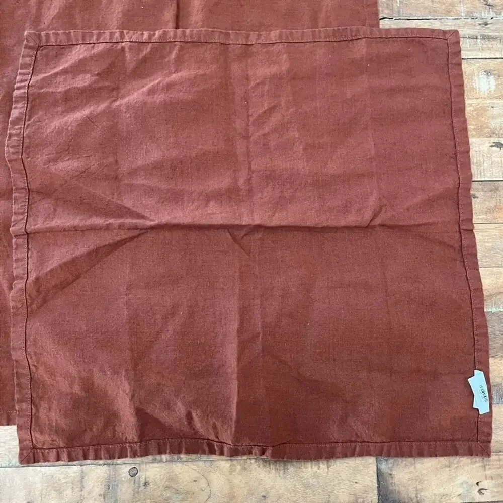 CB2 Bolt Ginger Linen Napkin Set of 3 20